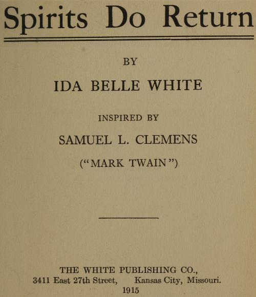 Spirits do return cover