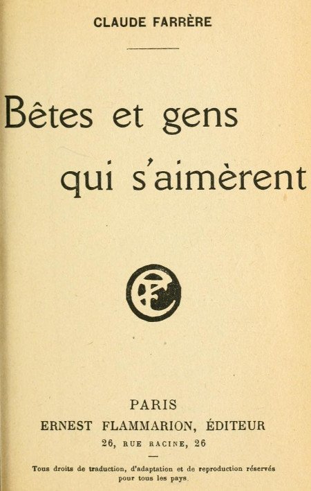 Bêtes et gens qui s'aimèrent cover