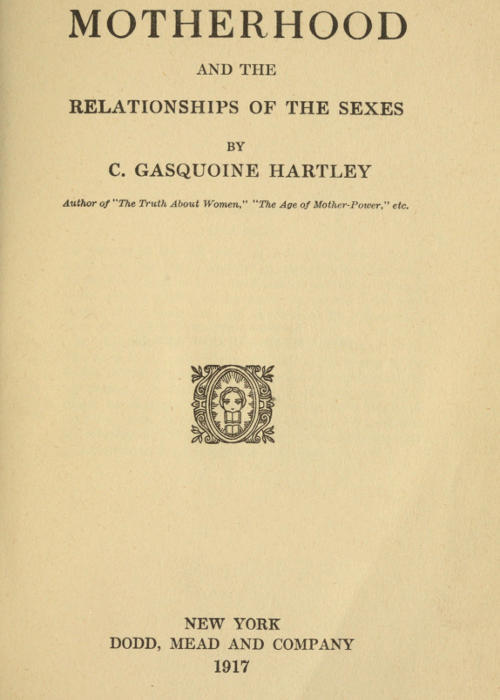 Motherhood and the Relationships of the Sexes cover