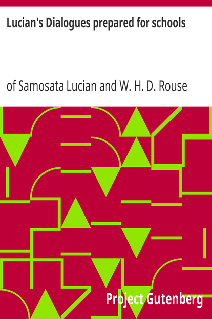 Lucian's Dialogues prepared for schools cover