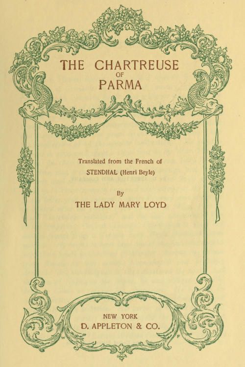The Chartreuse of Parma / Translated from the French of Stendhal (Henri Beyle) cover