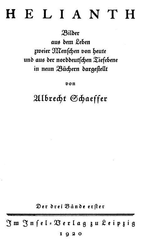 Helianth. Band 1 / Bilder aus dem Leben zweier Menschen von heute und aus der norddeutschen Tiefebene cover