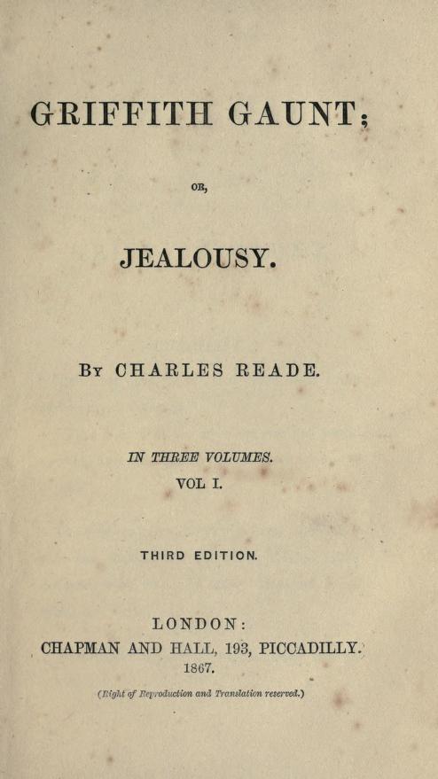 Griffith Gaunt; or, Jealousy / Volumes 1 to 3 (of 3) cover