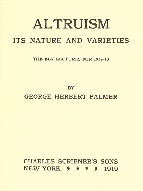 Altruism: Its Nature and Varieties cover