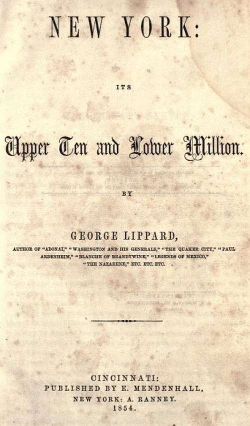 New York: Its Upper Ten and Lower Million cover