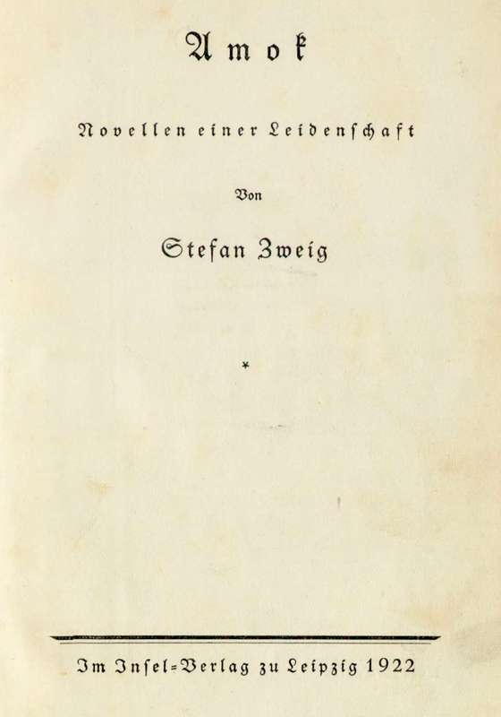 Amok: Novellen einer Leidenschaft cover