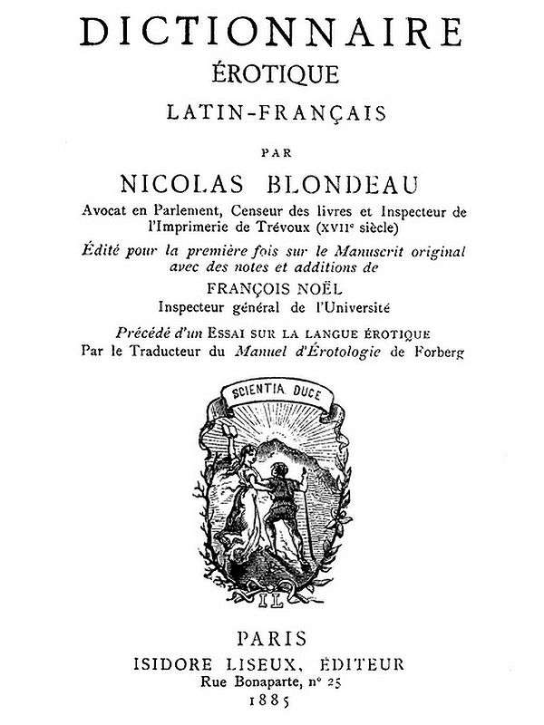 Dictionnaire érotique Latin-Français cover
