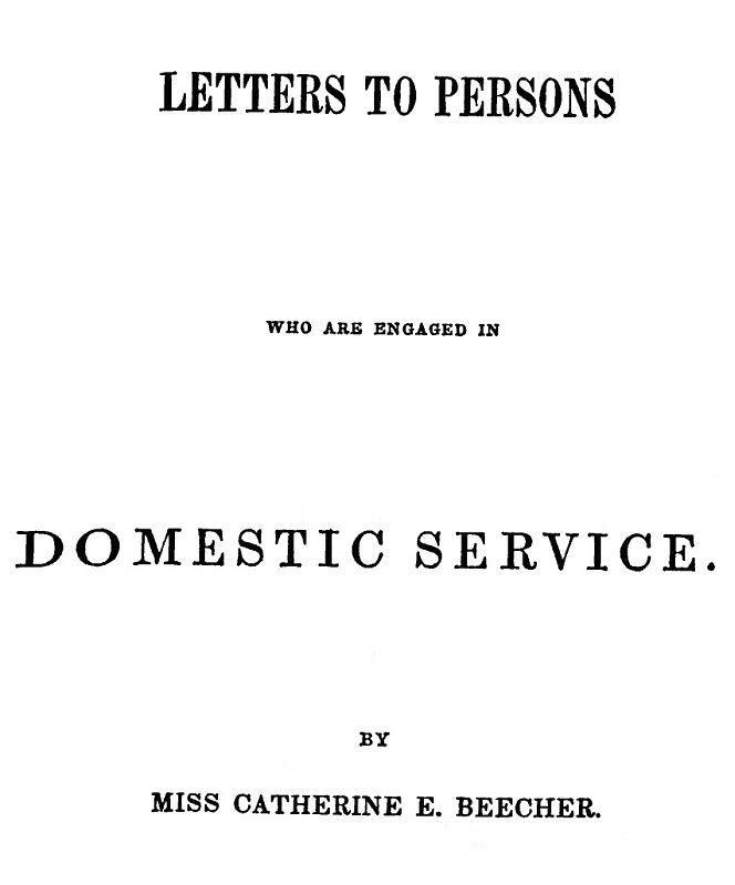 Letters to Persons Who Are Engaged in Domestic Service cover