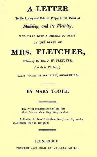 A Letter to the Loving and Beloved People of the Parish of Madeley, and Its Vicinity, Who Have Lost a Friend to Piety in the Death of Mrs. Fletcher, Widow of the Rev. J. W. Fletcher, (or de la Flechere,) Late Vicar of Madeley, Shropshire. cover