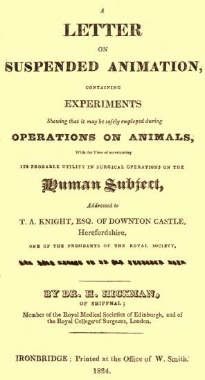 A Letter on Suspended Animation / containing experiments shewing that it may be safely employed during operations on animals cover