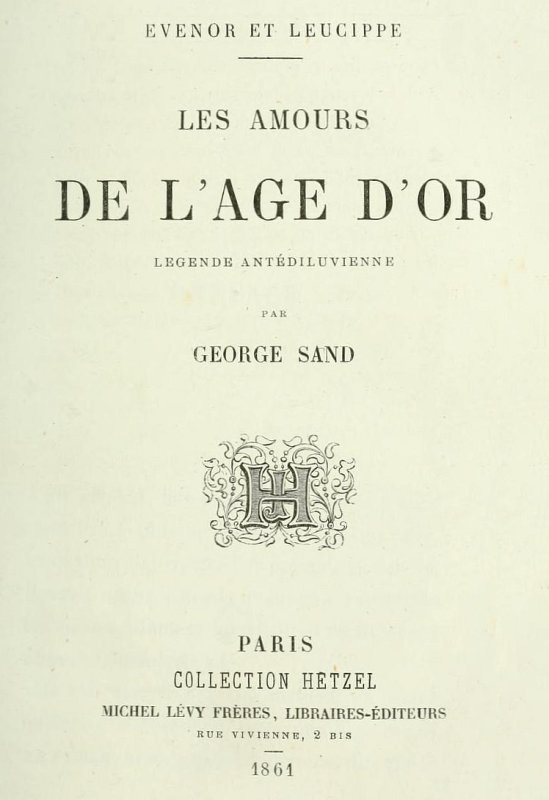 Evenor et Leucippe: Les amours de l'Âge d'Or; Légende antidéluvienne cover