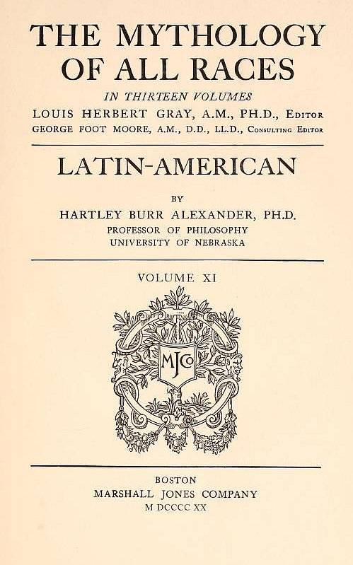 The Mythology of All Races, Vol. 11: Latin-American cover