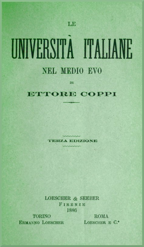Le Università italiane nel Medio Evo cover