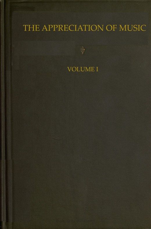 The Appreciation of Music - Vol. 1 (of 3) cover