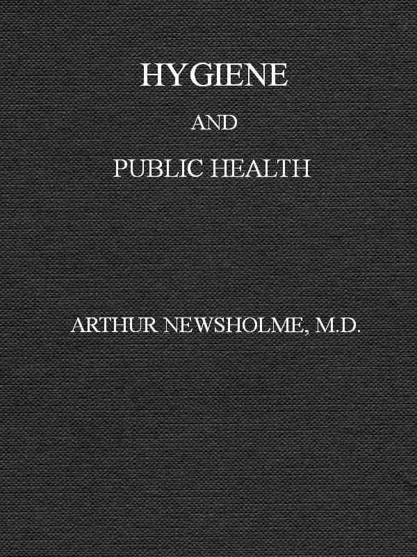 Hygiene: a manual of personal and public health (New Edition) cover