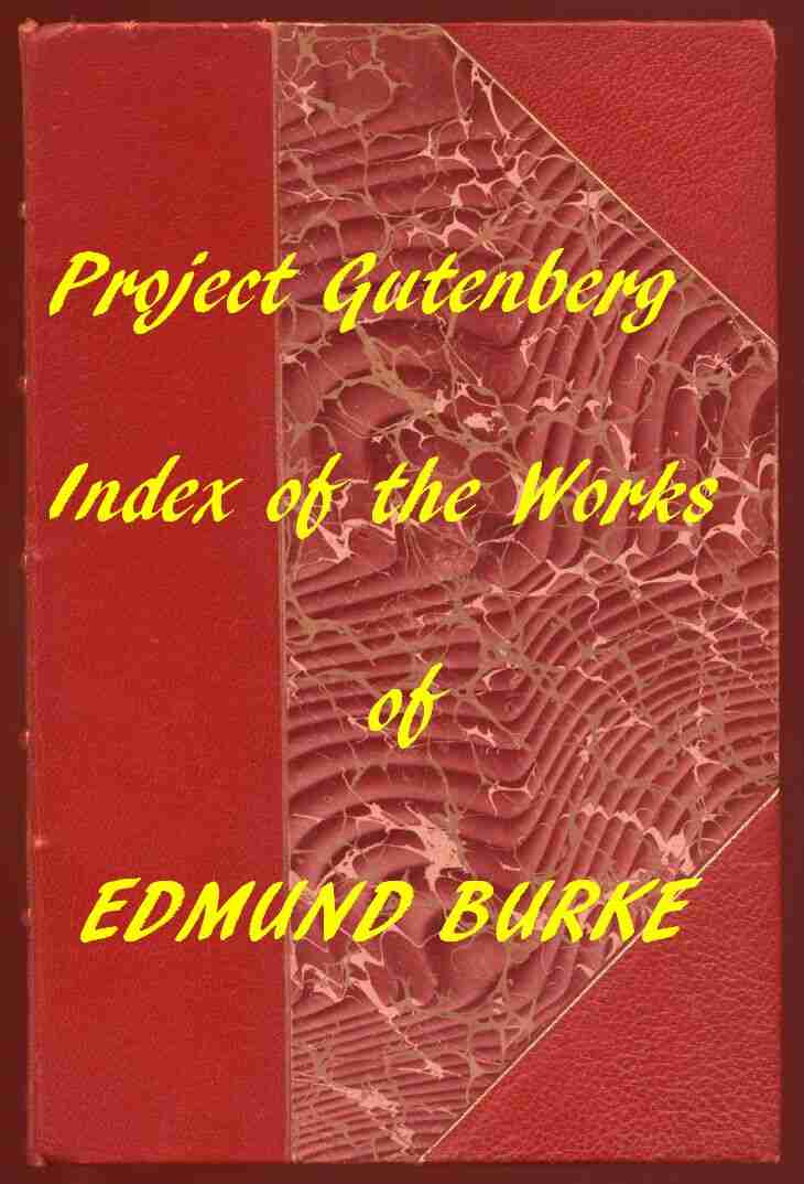 Index of the Project Gutenberg Works of Edmund Burke cover
