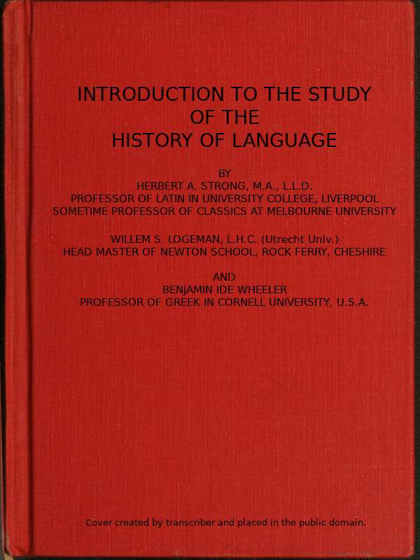 Introduction to the study of the history of language cover