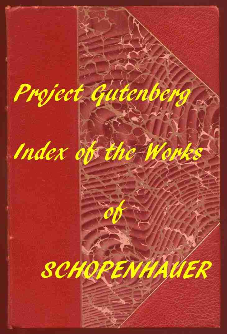 Index of the Project Gutenberg Works of Arthur Schopenhauer cover