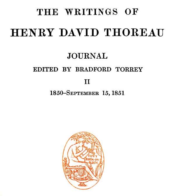 Journal 02, 1850-September 15, 1851 / The Writings of Henry David Thoreau, Volume 08 (of 20) cover