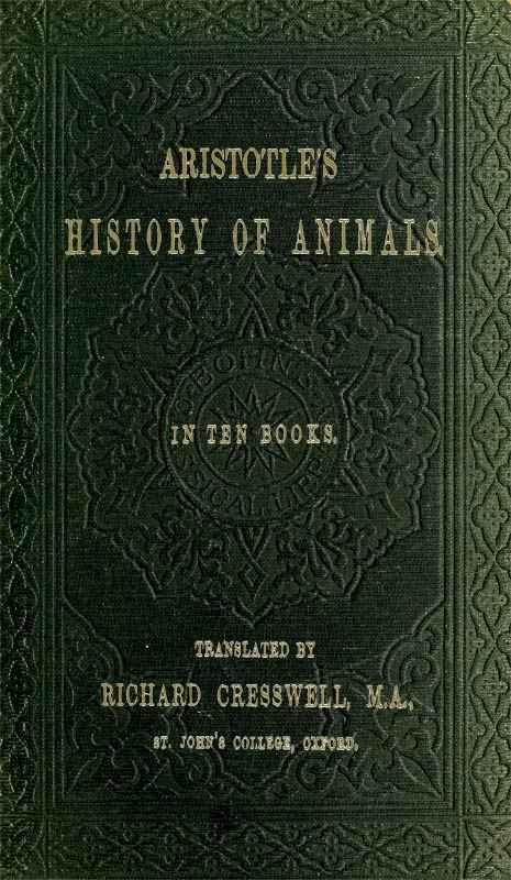 Aristotle's History of Animals / In Ten Books cover