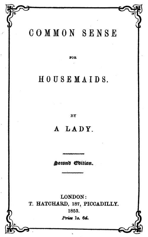 Common Sense for Housemaids cover
