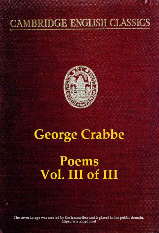 George Crabbe: Poems, Volume 3 (of 3) cover