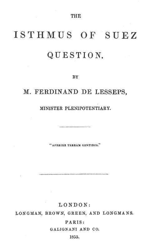 The Isthmus of Suez Question cover