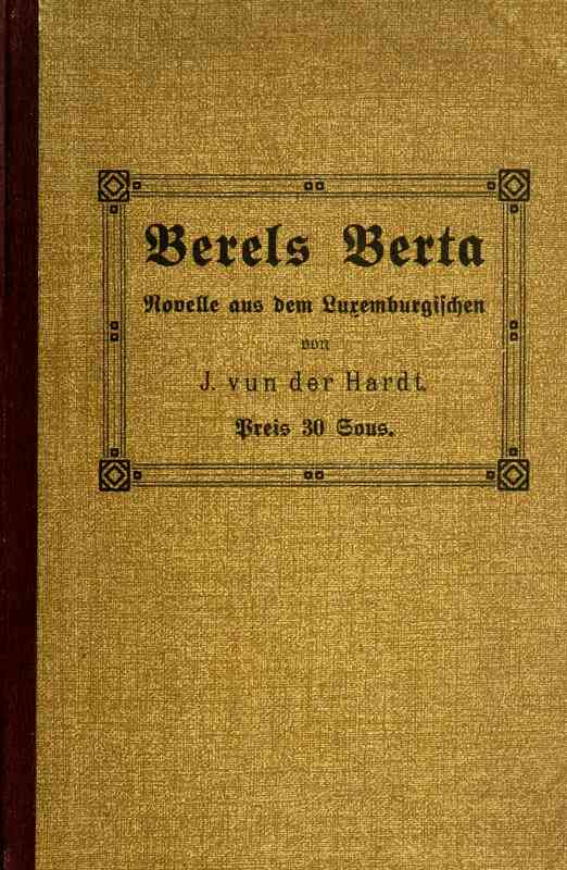 Berels Berta: Eine Bauerngeschichte aus dem Luxemburgischen cover