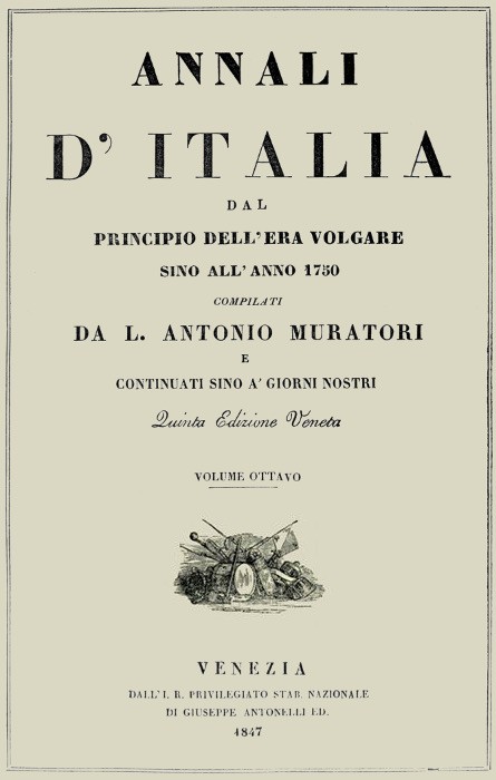 Annali d'Italia, vol. 8 / dal principio dell'era volgare sino all'anno 1750 cover