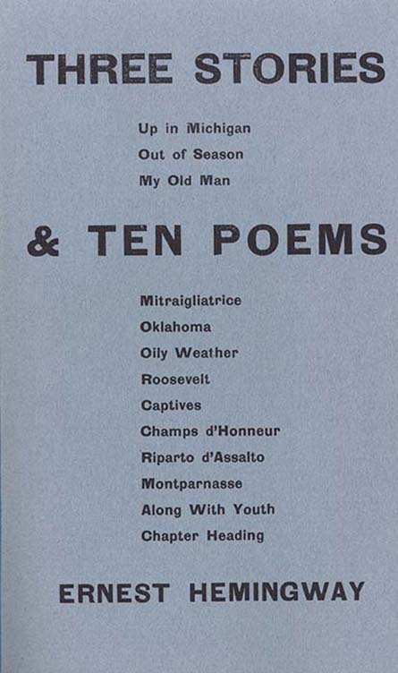 Three Stories & Ten Poems cover