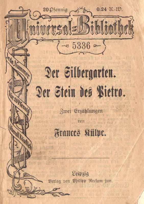 Der Silbergarten. Der Stein des Pietro. Zwei Erzählungen cover