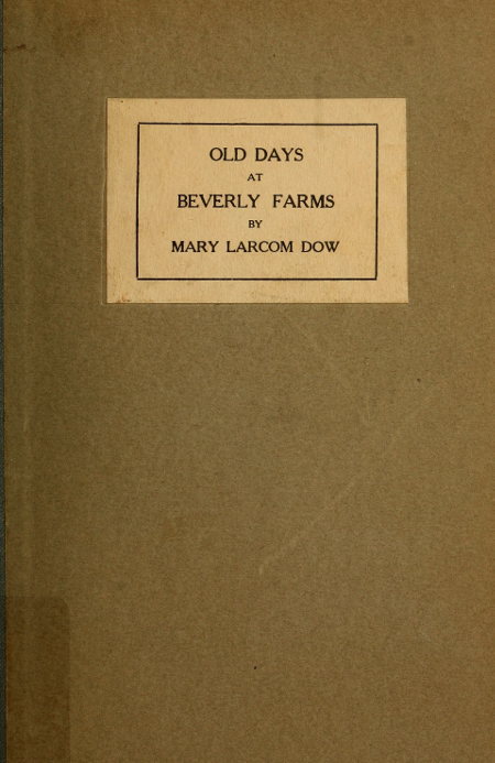 Old Days at Beverly Farms cover