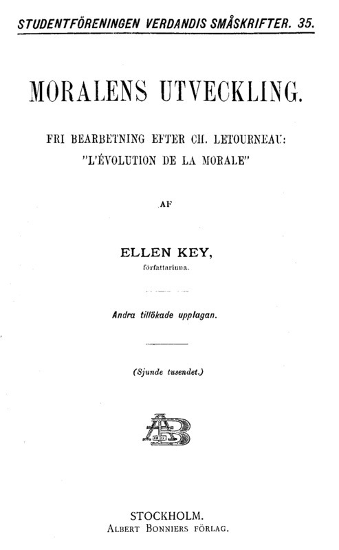 Moralens utveckling / Fri bearbetning efter Ch. Letourneau: "L'évolution de la morale" cover