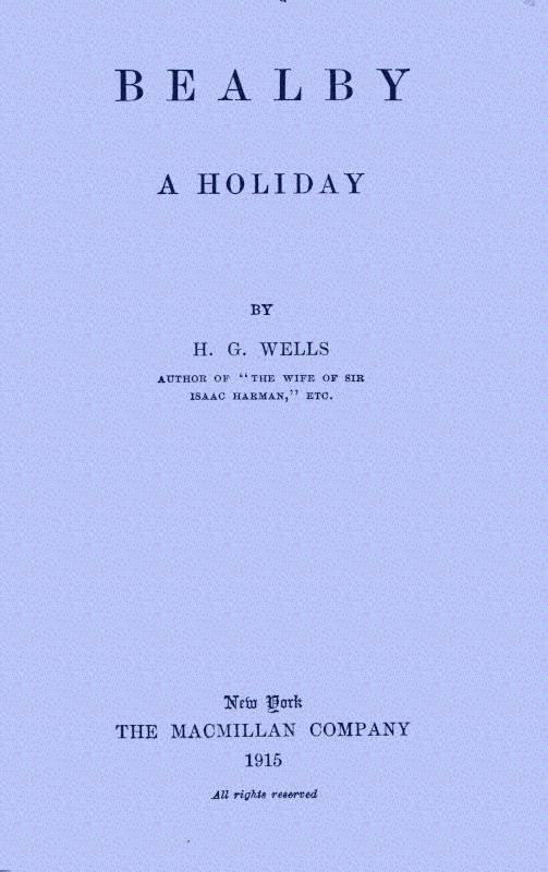 Bealby; A Holiday cover