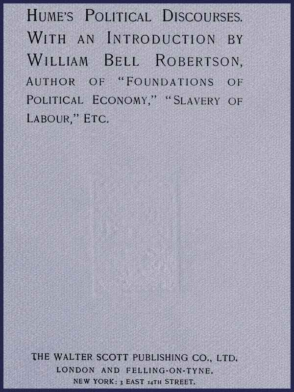 Hume's Political Discourses cover
