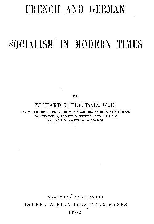 French and German Socialism in Modern Times cover