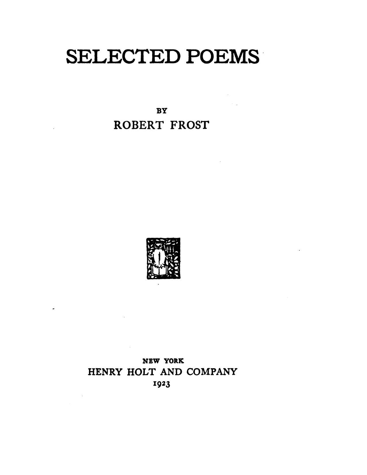 Selected Poems cover