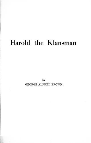 Harold the Klansman cover