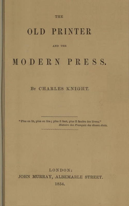 The Old Printer and the Modern Press cover