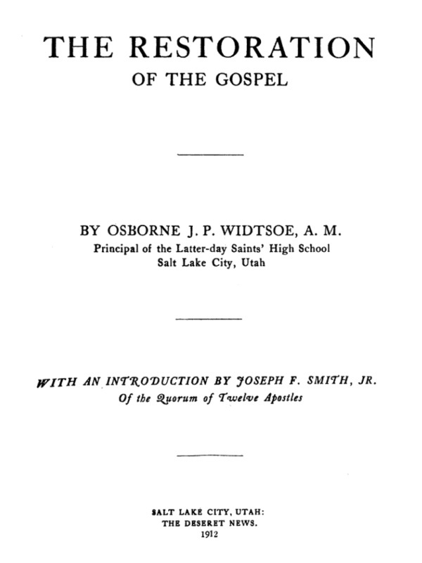 The Restoration of the Gospel cover