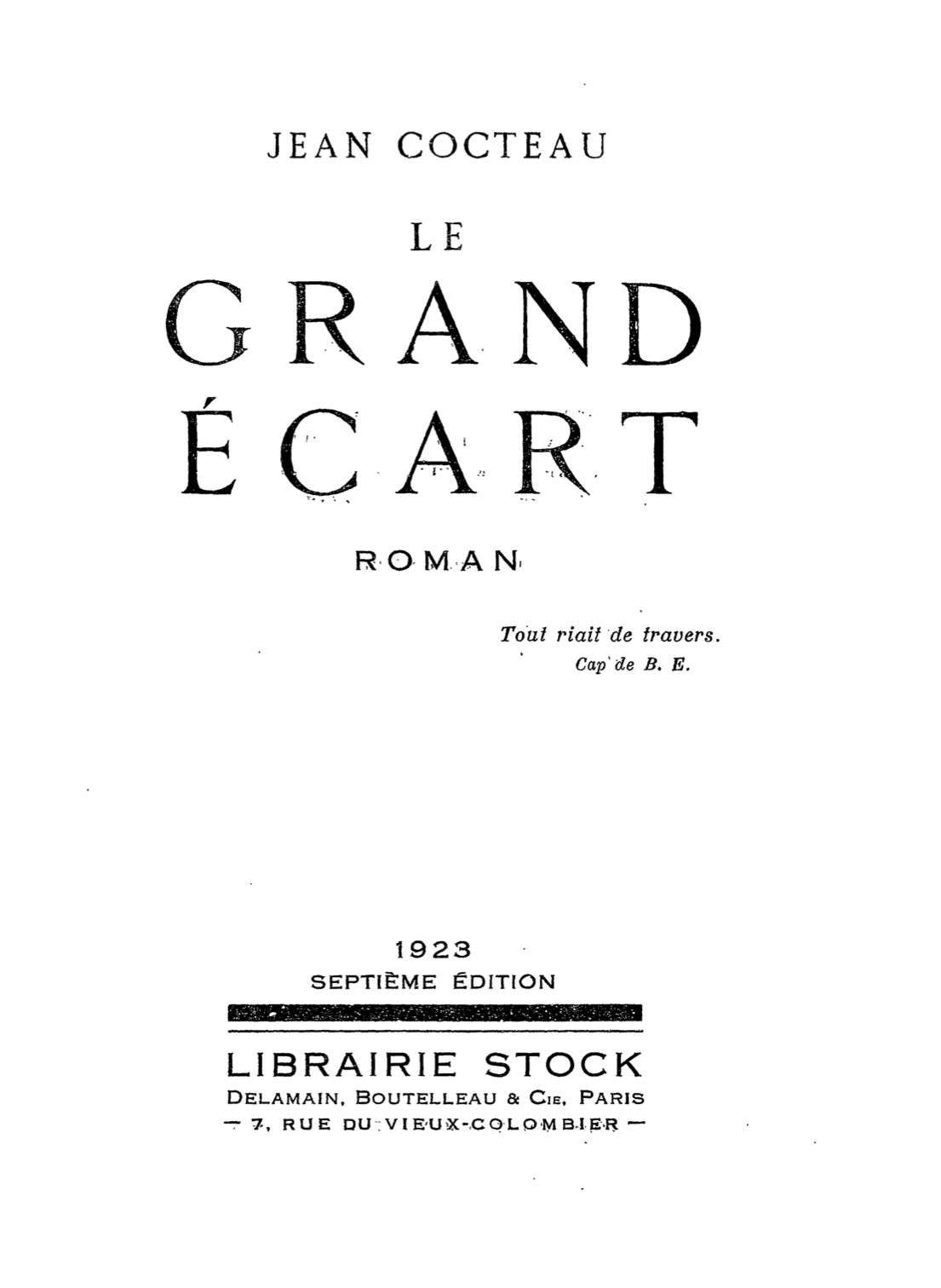 Le Grand Écart cover