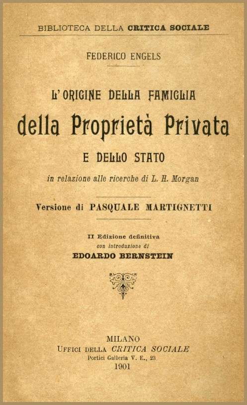 L'origine della Famiglia della Proprietà privata e dello Stato / in relazione alle ricerche di L. H. Morgan cover