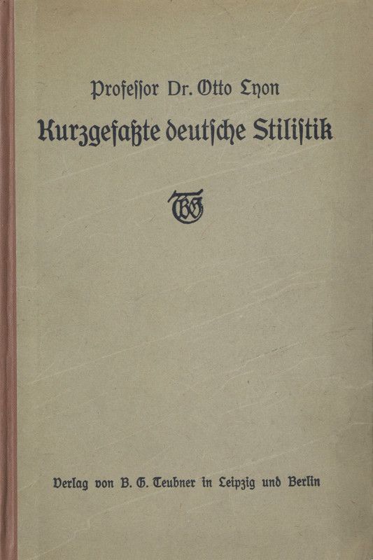 Kurzgefaßte Deutsche Stilistik cover