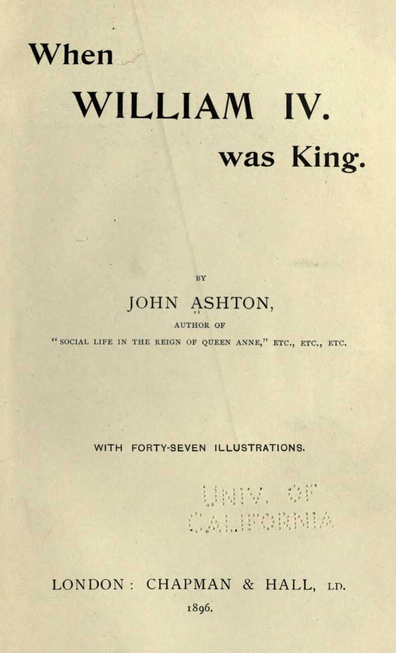When William IV. Was King cover