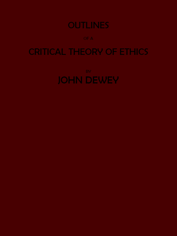Outlines of a Critical Theory of Ethics cover