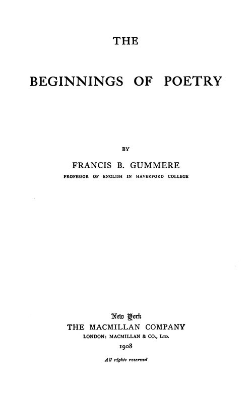 The Beginnings of Poetry cover