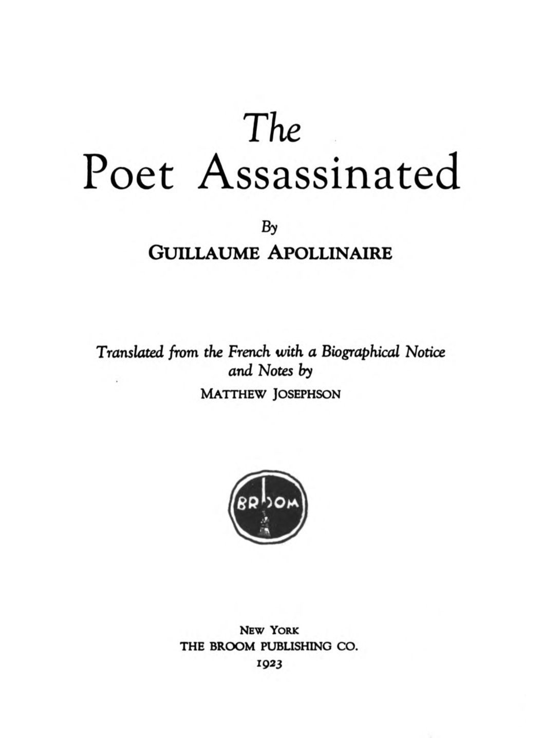 The Poet Assassinated cover