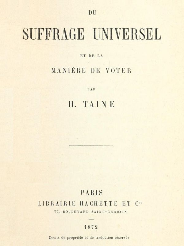 Du suffrage universel et de la manière de voter cover