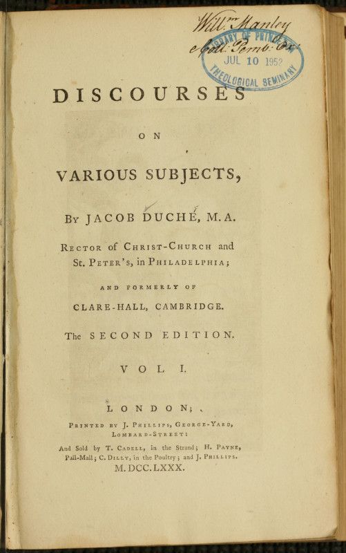 Discourses on Various Subjects, Vol. 1 (of 2) cover