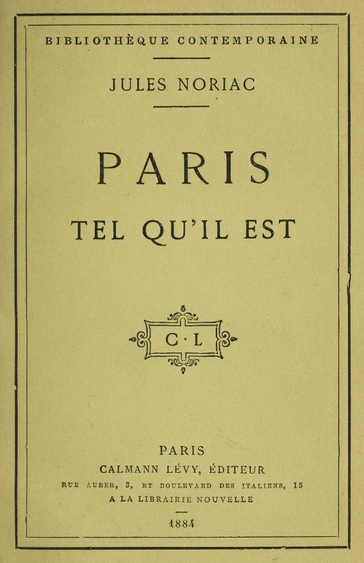 Paris tel qu'il est cover